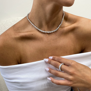 Collar de oro macizo de 14K con diamante cultivado en laboratorio VVS ovalado de 20,64 quilates con certificación IGI, joyería de compromiso para mujer para tu pareja - Product Image 4