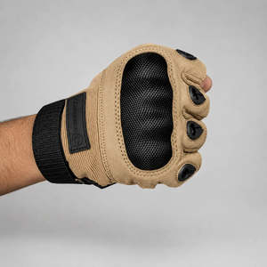 Guantes de Ciclismo para Hombre-DOMINANCE Guantes de Verano de Medio Dedo Color Marrón - Product Image 4