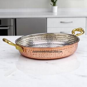 Kadai de cobre de lujo de alta demanda con mango, Apto para lavavajillas moderno, cocina diaria, precio razonable para Pakoras Curries - Product Image 1