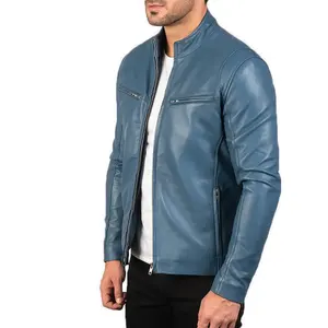 Design personnalisé Hommes Grande Taille Moteur Chaud Hiver Fermeture Éclair Complète Sweat Veste en Cuir Hommes - Product Image 6