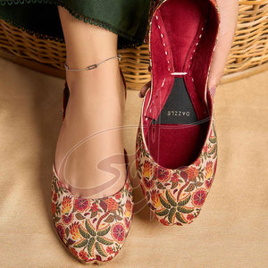 New Design Professional Women <b>Khussa</b> Wholesale Printed High Quality Fashion Trend Anti-Slippery Genuine Leather Outsole - Product Image 4