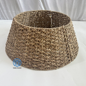 Base de support de jupe tissée pour grand arbre de Noël Couverture de panier à col pliant naturel pour la décoration de Noël - Product Image 6