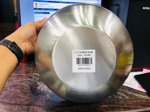 High Grade Stainless Steel German Mixing <b>Bowls</b> 5 Piece Set 750ml 8 Inch Polished Silver Plain Kitchen <b>Microwave</b> Safe <b>Bowl</b> - Product Image 4