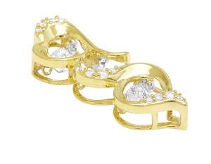 Pendentif Unique Triple Coeur avec Moissanite Diamants Glacés Bijoux Hip Hop Collier Charm - Product Image 2