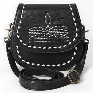 2025 Floral mano Tooled diseñador occidental bota cosida bolso alto cuero de vaca gamuza bolso de mano mejor precio - Product Image 2