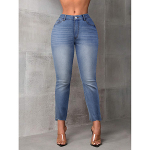 Paola Riboni Jean skinny pour femme, taille haute, longueur intégrale, style vintage, décontracté - Product Image 1