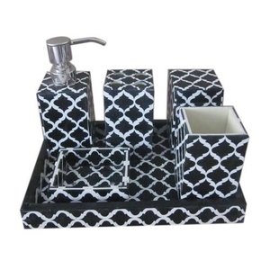 Ensemble de salle de bain quatre pièces hautement décoratif en os incrusté, design américain classique et moderne, qualité supérieure, en stock - Product Image 1