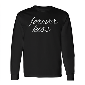 T-shirt a maniche lunghe Forever Kiss, girocollo, unisex, per adulti, regalo di nozze - Product Image 3