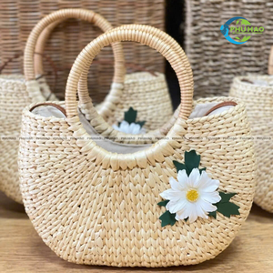 BOLSO DE MANO DE JACINTO DE AGUA Natural Premium Bolsos de mujer con Interior de algodón completo y cremallera OEM/ODM Disponible Artesanía de Vietnam - Product Image 5