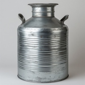 Bidon de lait galvanisé de style rustique traditionnel avec poignées durables, parfait pour le jardin extérieur et les maisons de campagne - Product Image 6