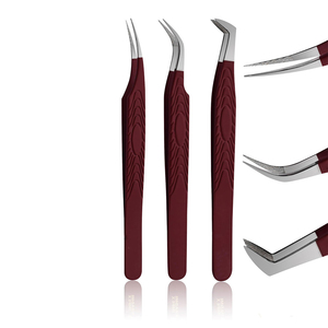 New Stainless Steel Eyelash Tweezers Lash <b>Clip</b> Picking <b>Silver</b> Color Russian Eyelashes Tweezers Set for Sale Made in Pakistan - Product Image 1