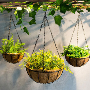 <b>Garden</b> decor coconut <b>liner</b> with metal hanging basket cheapest price round coco coir planter <b>liners</b> - Product Image 6