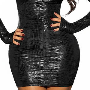 Robe en cuir moulante pour femme, style moderne et élégant, vente en gros - Product Image 6