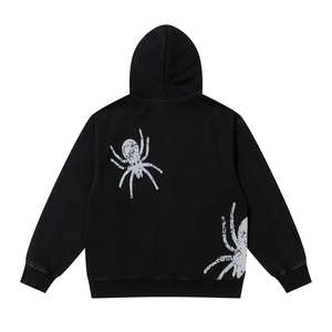 Sudaderas con capucha con cremallera y estampado de soplo para hombre de Color sólido con logotipo personalizado, superventas, cómodas y holgadas, sudadera con cremallera con estampado de soplo para hombre - Product Image 3