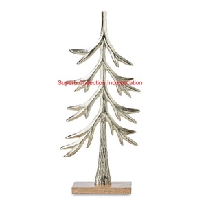 Sculpture de renne de style moderne fait à la main dessus de table élégant base en bois décorative en métal et aluminium pour mariage anniversaire maison - Product Image 6