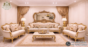 Luxury Gold Leaf Dual Carved Living Room Furniture Handmade Classic Living Room Furniture Manufacturer Exporter For USA Living - Product Image 5