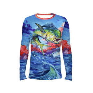 High Quality Custom <b>Material</b> Quick Dry UPF 50 Anti-Bacterial Breathable Windproof Sublimation <b>Printed</b> Full Sleeve Fishing Jersey - Product Image 1