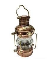 Lanterne Nautique Antique en Laiton Faite à la Main, Métal Doré, Logo Personnalisé Imprimé UV, Décoration d'Intérieur pour Cadeau de Noël, 4,5x10 Pouces