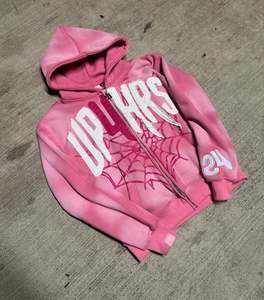 Heavyweight Full Zip up Spider Hoodie Print Oversized Custom Manufacturer Unisex Essentials Hoodies - Product Image 4