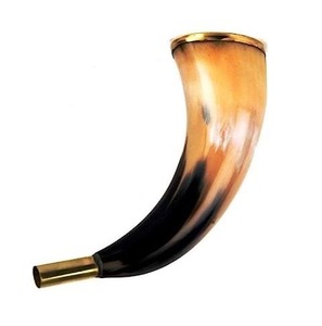 Corne de buffle en poudre, artisanat, corne naturelle, véritable corne pour ceinture en cuir avec embout en laiton et couvercle en bois - Product Image 5