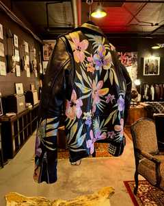 <strong>Wholesale</strong> Customizable Reversible <strong>Leather</strong> <strong>Bomber</strong> <strong>Jacket</strong> Mock Neck Zip Closure Patch Embroidery Bones Applique for Winter - Product Image 5