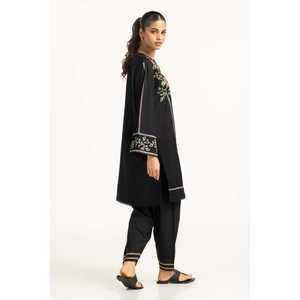 Conjunto de Dos Piezas Casual para Mujer, Negro, de Poliéster con Textura, Bordado, Talla XXS, Largo por Encima de la Rodilla, con Diseño sin Cuello - Product Image 2