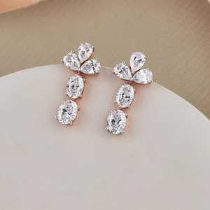 Multi-Shape 14K <b>Gold</b> Tennis Lab Grown Diamond Choker Unique Wedding Necklace with Oval Pear Cut Diamond - Product Image 3