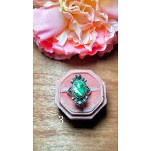 Maritta Benally Sonoran Mountain Sterling <b>Silver</b> <b>Boho</b> <b>Ring</b> Turquoise Natural Stone Bezel Setting Geometric Pattern Everyday Wear - Product Image 3