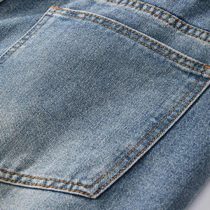 Taille moyenne hommes Denim pantalon en vrac approvisionnement jambe droite à la mode pantalon coton tissu avec fermeture à glissière et cinq poches - Product Image 5