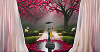 Résine Romantique Amour Couple Parapluie Statue Figurine Standard Multicolore Métal Artisanat Saint Valentin Cadeau Petit Ami Mari Femme
