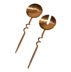 Ensemble de cuillère et de fourchette à salade en bois au design tendance avec manche court pour la maison et la table d'hôtel - Product Image 3