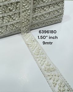 Lacets brodés sur mesure avec des fleurs multicolores lacets or argent or terne pour robe de mariée - Product Image 4