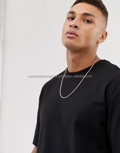 T-shirt blanc de haute qualité en coton épais T-shirt noir surdimensionné pour hommes pakistanais - Product Image 3