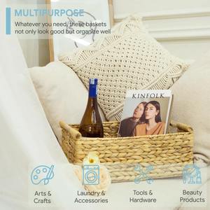 Grand panier en osier de jacinthe, panier de rangement fait à la main, vente en gros, écologique, fabriqué au Vietnam - Product Image 5