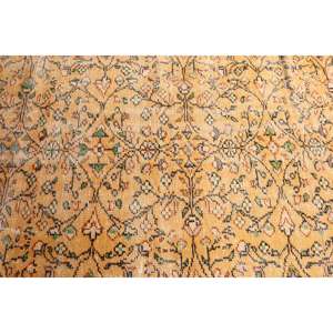 Tapis turc vintage 3,3x6,3 pi (102x193 cm), tapis oriental en laine jaune - Product Image 4