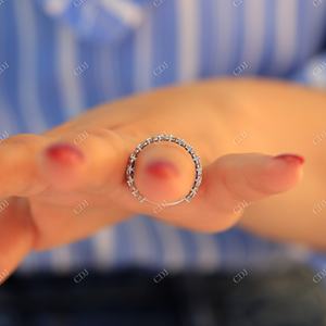 Trendy Full Eternity Moissanite Band Arrivée Shared Prong Double Basket Low-Profile Setting 2.50CTW VVS Clarity White Gold - Product Image 6