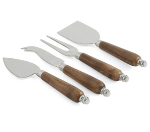 Cuchillo para Queso de Acero Inoxidable 18/8 de Alta Calidad, Espátula para Queso con Mango Decorativo de Madera, Juego de Cubiertos para Mesa - Product Image 4
