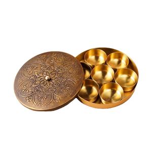Wholesale Brass Spice Box With Seven Containers Engraved Brass Lid Stylish Herbs And Spices Storage Enhancing <b>Kitchen</b> Aesthetics - Product Image 3