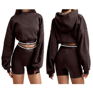 Conjuntos de salón de verano de 2 piezas de gran tamaño para mujer Traje corto con capucha vintage con sudadera Pantalones cortos Ropa - Product Image 6