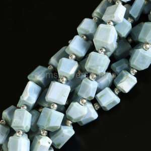 Perles de nacre bleue naturelle facettées, perles de pierres précieuses de nacre bleue en vrac pour la fabrication de bijoux, fournitures en vrac d'un fabricant indien - Product Image 3