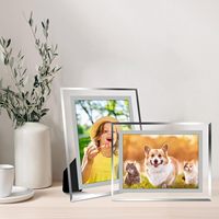 Venta al por Mayor de Marcos de Fotos de Cristal Transparente de Estilo Clásico y Elegante, de 4x6 y 5x7 Pulgadas, para Decoración del Hogar, Regalo de Boda