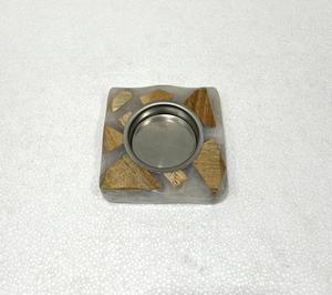 Brûleur d'encens en cristal écologique en résine époxy et incrustation de bois, décoration de luxe pour la maison, taille personnalisée polie, brûleur de charbon de bois, porte-oud - Product Image 2