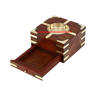 Design de luxe et moderne en bois avec cendrier en acier inoxydable pour table en gros et fournisseurs en Offre Spéciale - Product Image 5