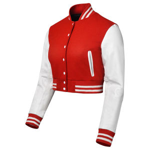 Veste courte pour femmes, style universitaire, personnalisée OEM, pour l'hiver, avec inscription, style lettreman, pour femmes - Product Image 3