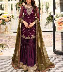 Impresionante Sharara Gharar Bail Bottom mujeres paquistaníes diseños hermoso vestido de mujer paquistaní mejor calidad precio al por mayor - Product Image 3