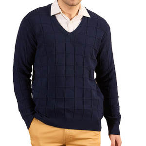 Adultos Ropa al aire libre Suéteres de los hombres de manga larga Suéteres de los hombres de tela transpirable Suéteres con cuello en V para hombres - Product Image 1