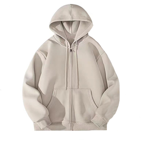 Sudadera con capucha para hombre con estampado personalizado, sudadera de talla grande de alta calidad, sudaderas holgadas con cremallera de color sólido - Product Image 1