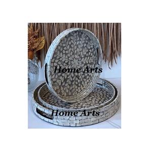 Ensemble de 2 plateaux de service alimentaire de tailles différentes, forme carrée, en acier inoxydable, pour servir des collations et des desserts, pour un usage domestique - Product Image 3