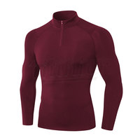 Vente en gros de vêtements de course à manches longues personnalisés pour hommes, séchage rapide, compression sous la couche de base, hauts de chemise, vêtements de jogging