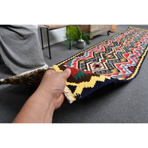 Vintage Turkish <b>Red</b> Rug 28' X 13.3' Traditional Style Large Area Rectangle Hallway <b>Wool</b> Seagrass 10mm Patchwork Latex Room Rug - Product Image 3